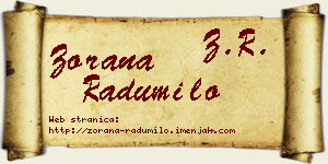 Zorana Radumilo vizit kartica